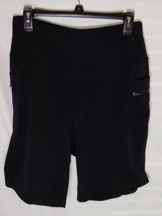 Women’s Black High-Rise Athletic Shorts with Side Pockets - Picture 2 of 4